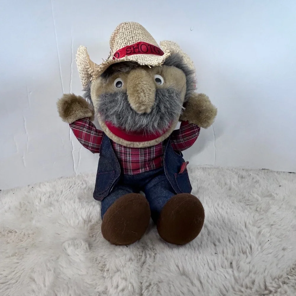 Vintage “Shot Gun Red” Plush Doll With Autographed Hat HeeHaw &‎ Handmade Wagon